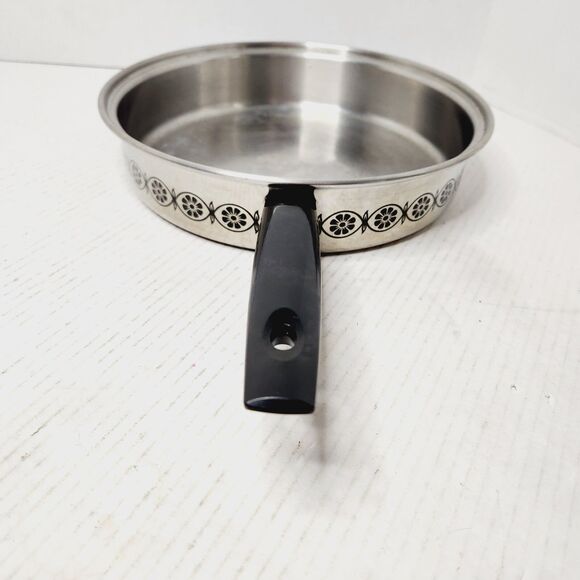 Ekco 3 Ply Stainless Steel Daisy Flower Vintage Replacement Pan 10" NO LID Prop - Picture 5 of 16